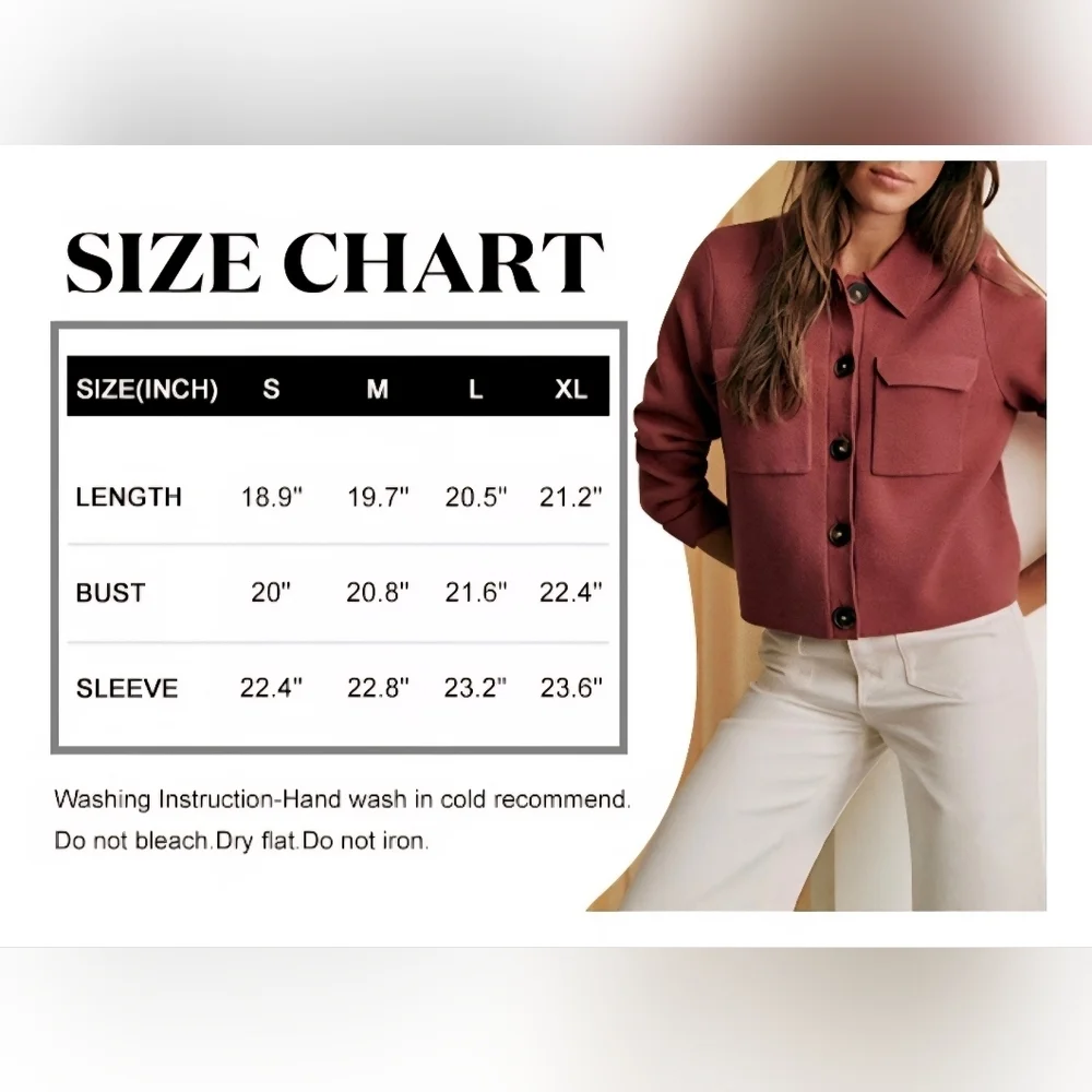 Senllen Women Cropped Cardigan #1133 NWOT - Picture 9 of 11
